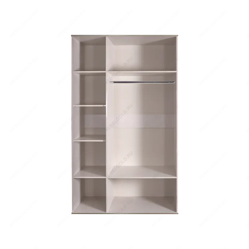 Лобня - Шкаф 3-х дв. (с зеркалом) для платья и белья Римини СОЛО (слоновая кость серебро) РМШ1/3 (s) | изображение 1