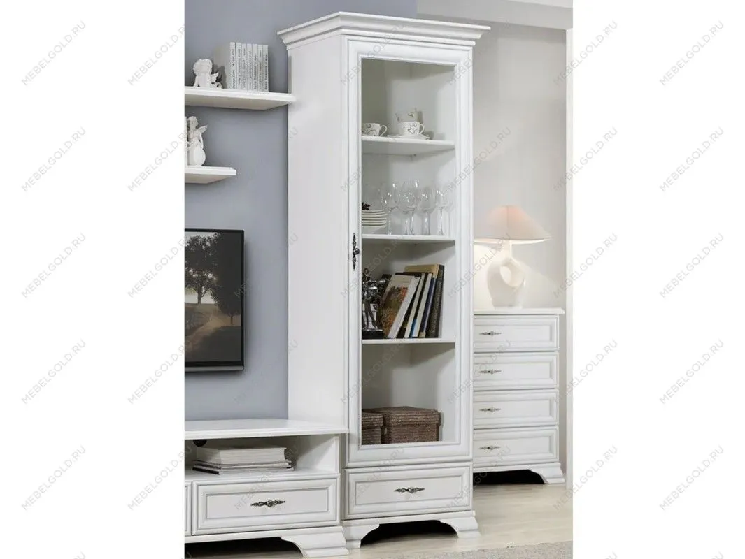 Шкаф-витрина Кентаки REG1W1S белый - Выставка Лобня | изображение 3