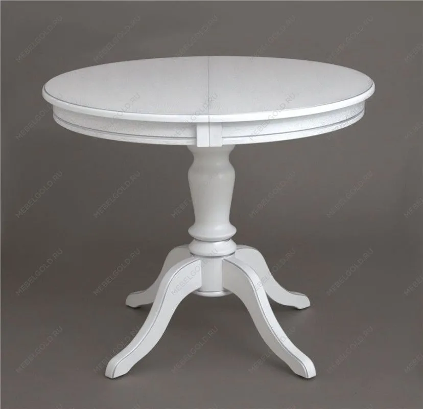 Стол Эгина (Белый/патина серебро/шпон дуб)