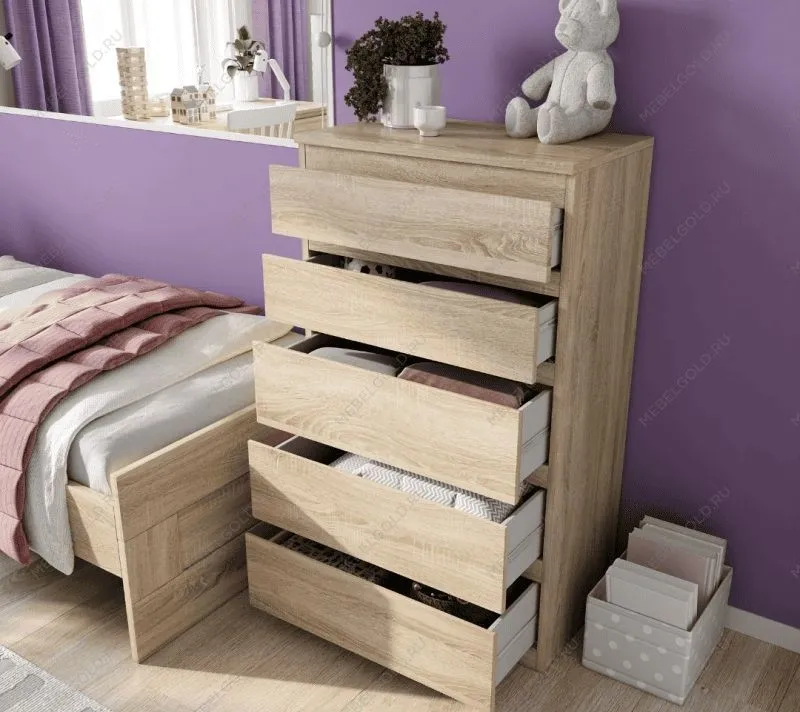 КАСТОР (KULLEN) комод ИКЕА / IKEA 5 ящиков сонома | изображение 6