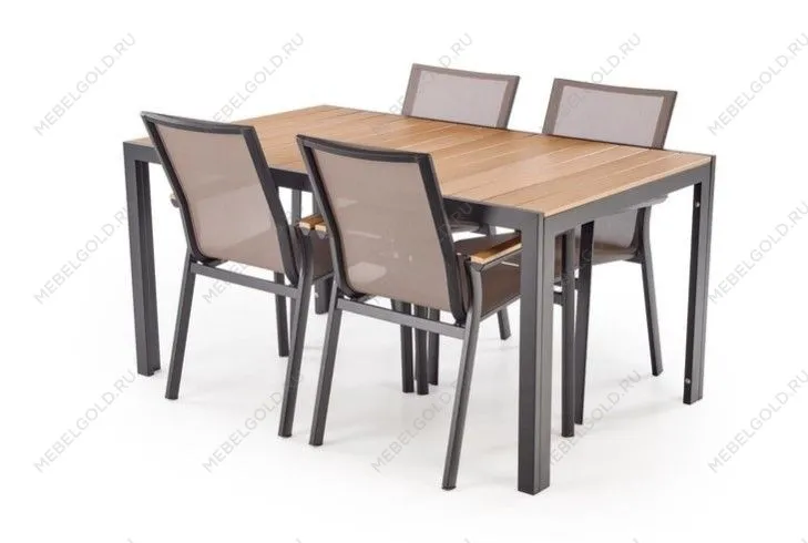 Стол обеденный Halmar FIERRO P (коричневый/черный) | изображение 2