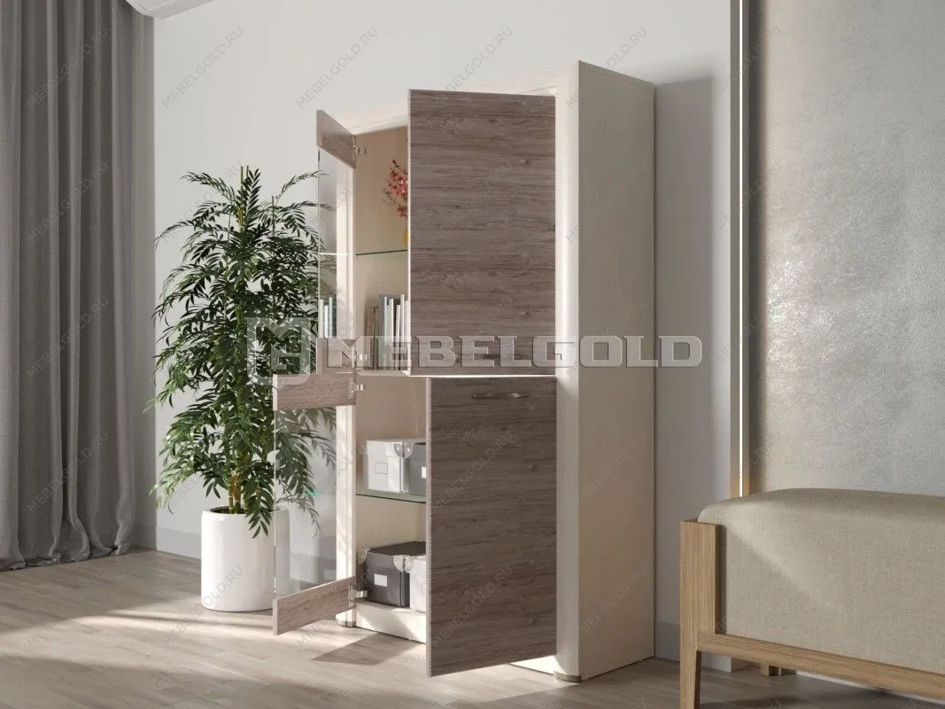 Шкаф с витриной Оливия 2V2D | изображение 3