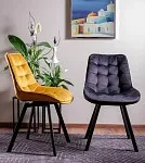 Стул кухонный Signal MONTI Velvet Bluvel 19 поворотный (черный/черный) | изображение 4