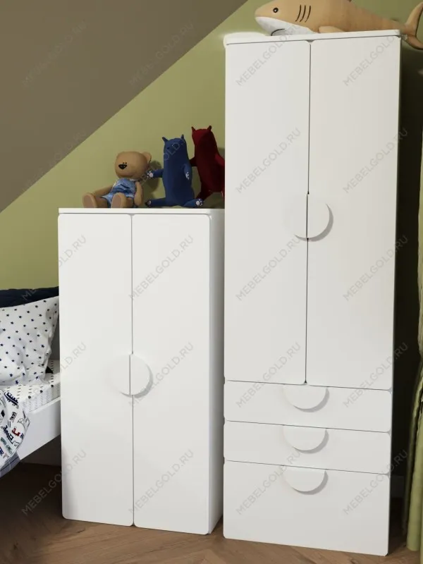 Шкаф Пикси распашной, с двумя дверьми и полкой 60х57х120, белый (робкий подснежник) | изображение 6