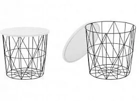 Стол журнальный Halmar MARIFFA (белый/черный)