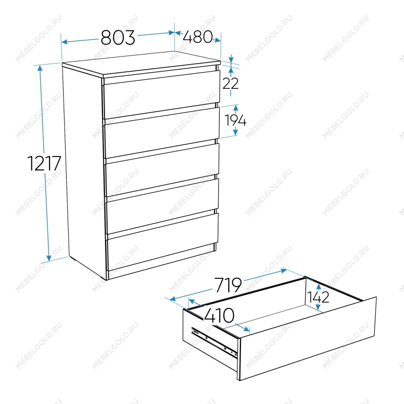 МАЛЬТА комод ИКЕА / IKEA 5 ящиков 80х121 белый | изображение 4