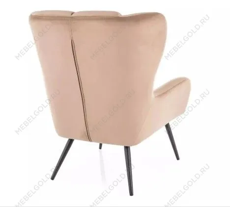 Кресло Signal LOUIS Velvet 28 (бежевый/черный) | изображение 1