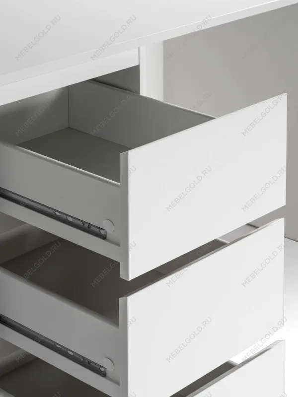 Стол письменный Кастор, 6 ящиков, 151х65х75 см, белый | изображение 14