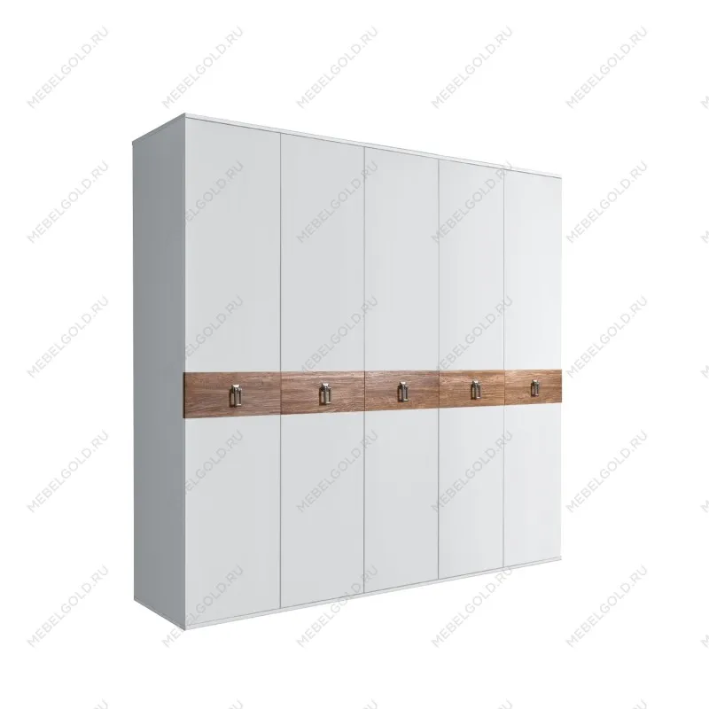 Шкаф 5-ти дв. Bogemia Wood Fa (Белый/Хром) БМШ2/5(Wo)