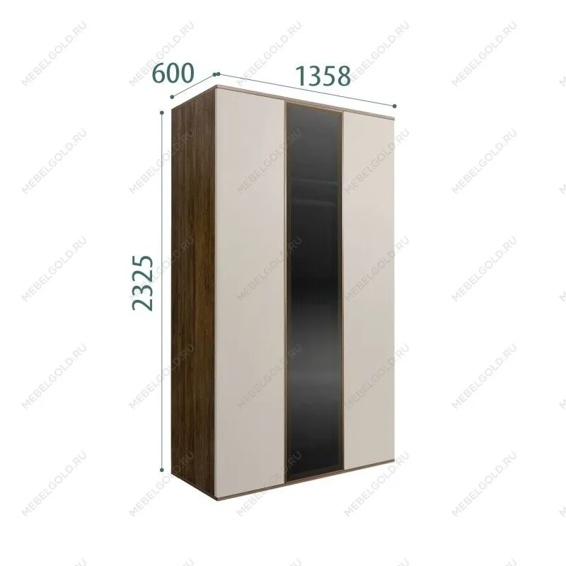 Шкаф 3-х дверный Bogemia Woodline Air (Шелк/Золото) БМШ2/3(1)