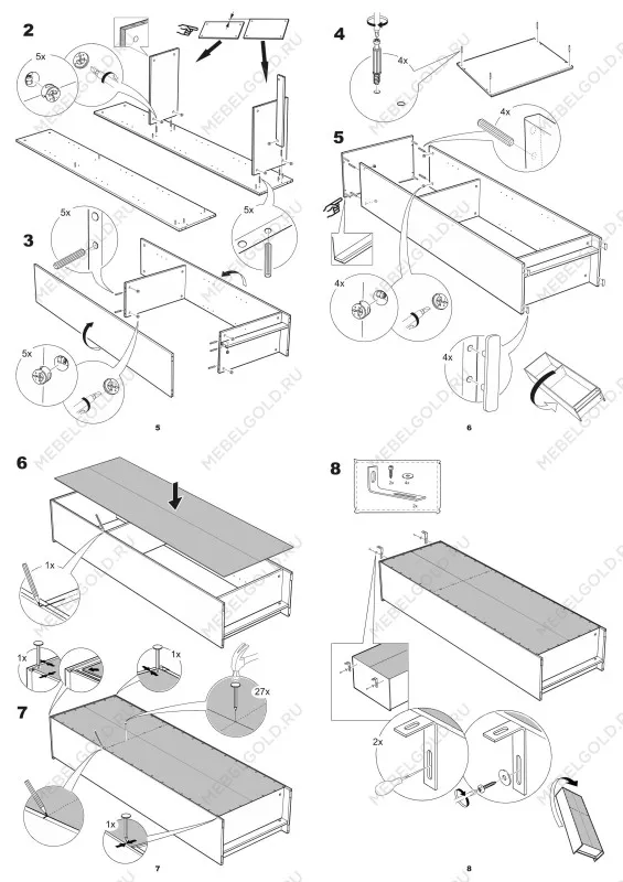 Стеллаж Сириус, 5 полок, 39х34х190 см, белый | изображение 13