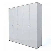 Шкаф 5-ти дверный Римини (Белый/Серебро) РМШ2/5