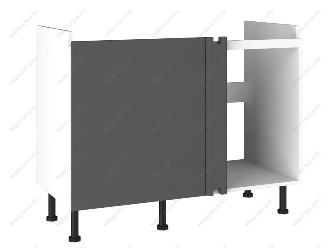 Стол под мойку угловой СМУ-120, Виста (1100*534*870) Экокожа Серый, 26705