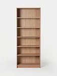 Стеллаж Варма, 6 полок, 78х198х28 см, шпон дуб, беленый | изображение 4