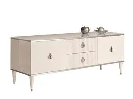 Тумба под телевизор Римини СОЛО (Слоновая кость/Серебро) РМТ-3(s)