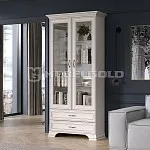 Шкаф с витриной Тиффани 2V2S вудлайн кремовый | изображение 2