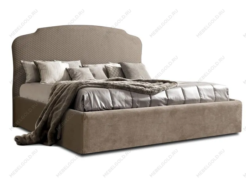 Кровать Римини 1,8 м, с подъемным механизмом (пепел), РМКР180-2[3], стеганые царги | изображение 1