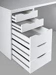 Стол письменный Ингар, 10 ящиков, 140х75х55 см, белый | изображение 11