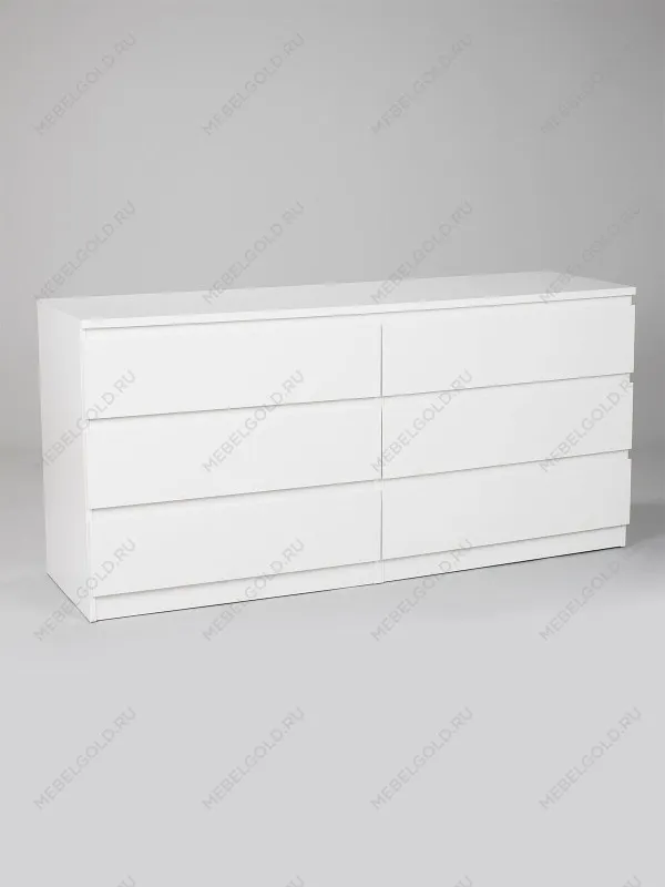 Комод Мальта, 6 ящиков, горизонтальный, с доводчиками, 160х48х76 см, белый | изображение 12
