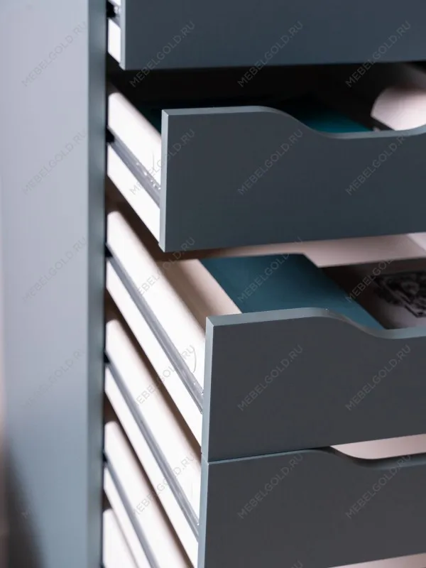 Комод Ингар, 8 ящиков, 36x102x53 см, серо-бирюзовый | изображение 4