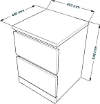 МАЛЬМ / VARMA Тумба прикроватная ИКЕА / IKEA 2, 40x54.8x40, шпон, беленый дуб | изображение 3