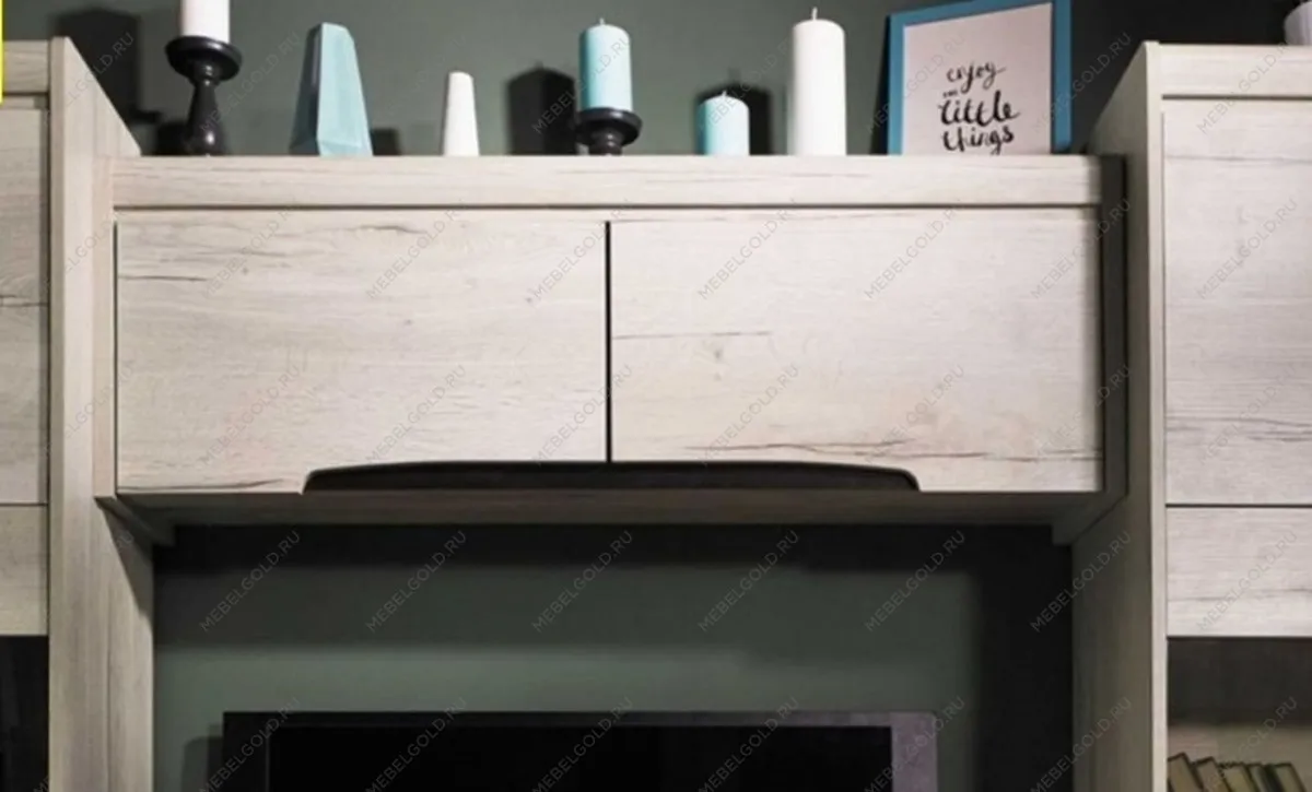 Шкаф-полка М-5 навесная, Мале (1244*279*427) Дуб галифакс белый, 31204 | изображение 1