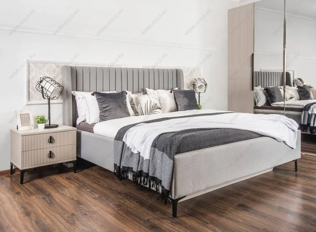 Кровать Стелла 180х200 светло серый камень | изображение 5