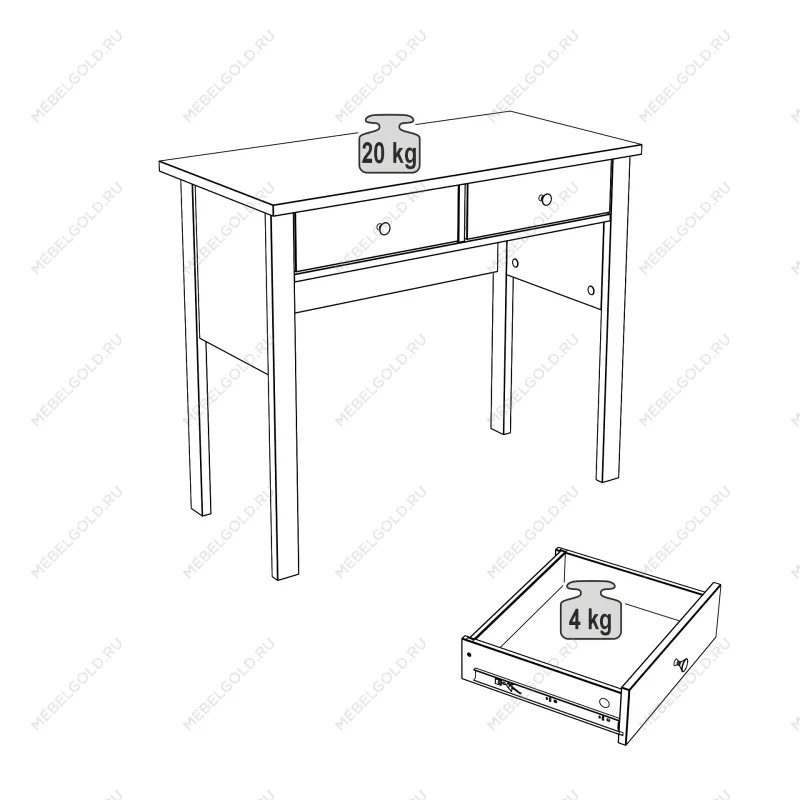 САГА стол туалетный 92х45 серый/ясень | изображение 3