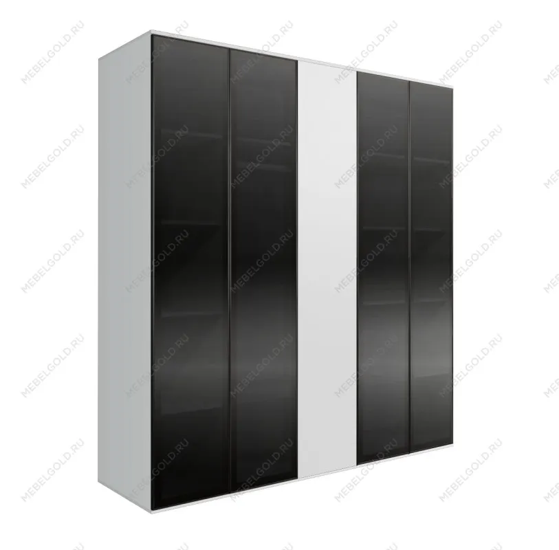 Шкаф 5-ти дв. Bogemia Air (Белый/Черный) БМШ2/5(4)