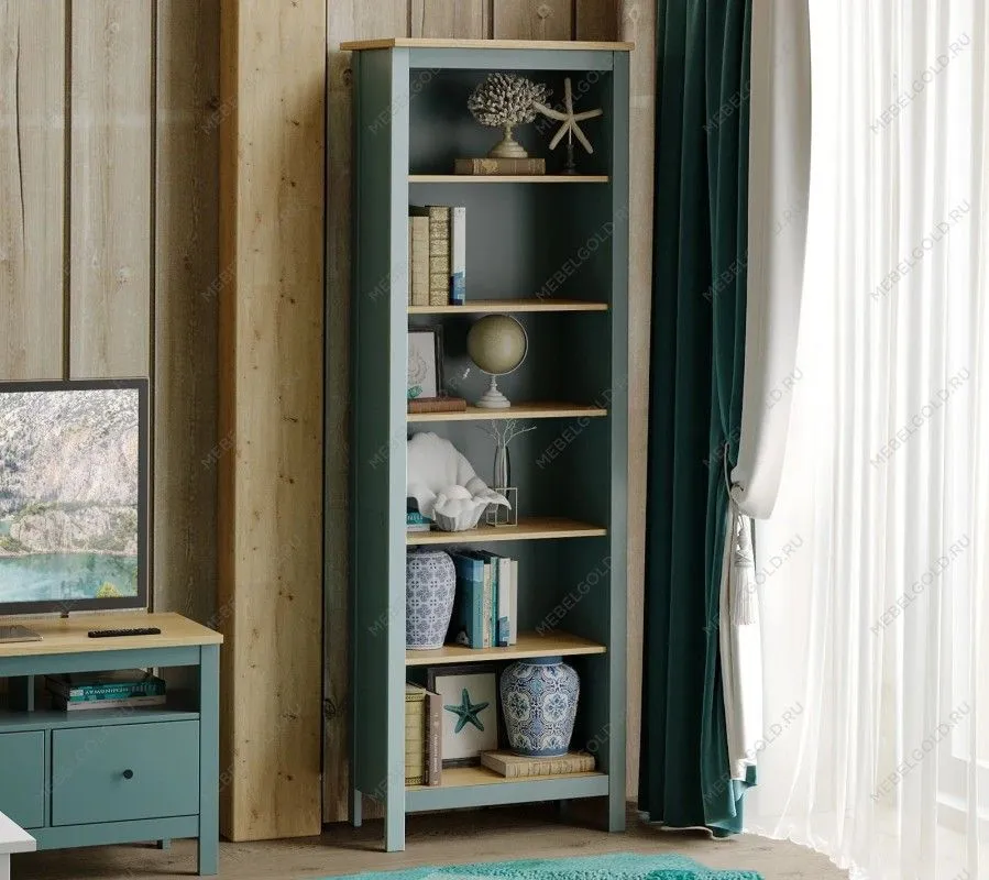 САГА стеллаж 70 темно-бирюзовый/ясень | изображение 4