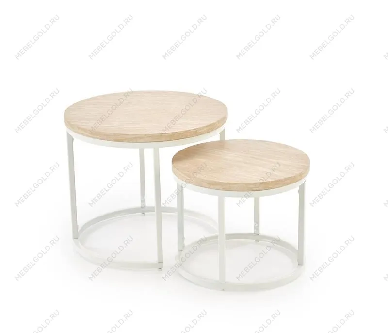 Комплект Halmar OREO (2 стола журнальных) (травертин/белый) | изображение 4