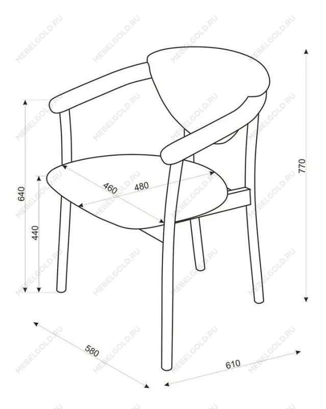 Кресло венское Виенна (темный тон/темно-серый М07) | изображение 2