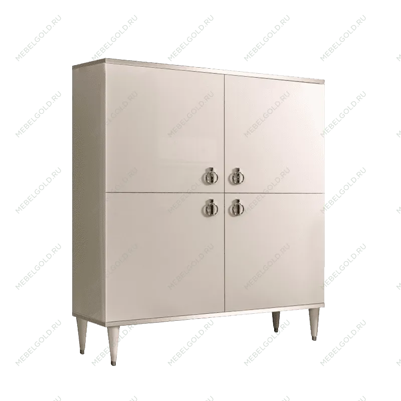 Пенал 4 двери Римини (Слоновая кость/Серебро) РМП-3