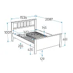 САГА кровать двойная 140х200 серая/ясень | изображение 1