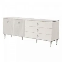 Комод для гостиной 2.1м Римини СОЛО (Слоновая кость/Серебро) РМКМ-5(s)