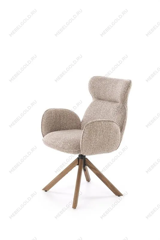 Стул кухонный Halmar K585 поворотный (темно-бежевый/орех светлый) | изображение 1