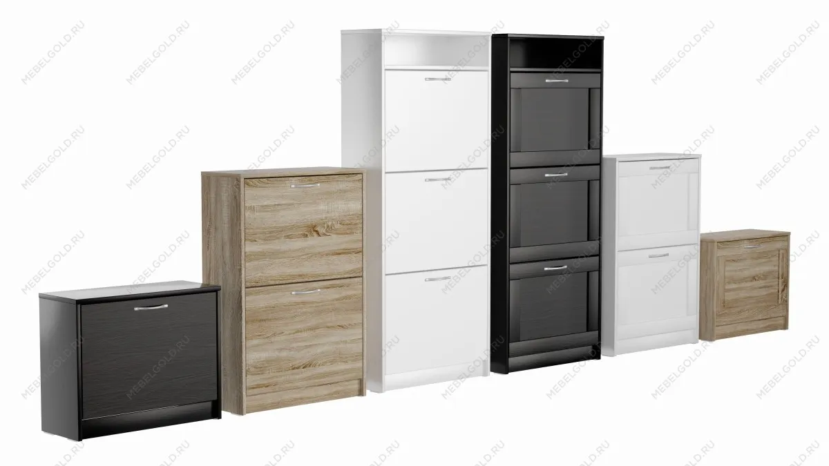 Обувница Сириус с 2 откидными ящиками, 60 х 25 х 89 см, ЛДСП, белая | изображение 12