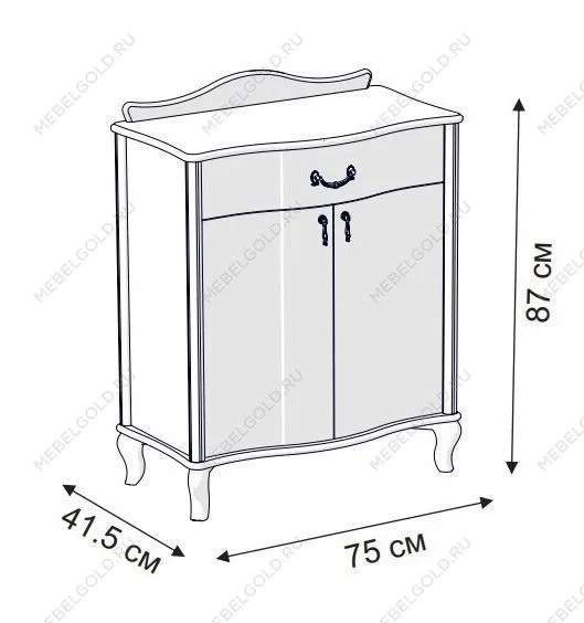 Комод Джульетта с распашными дверцами (дуб шампань) | изображение 2