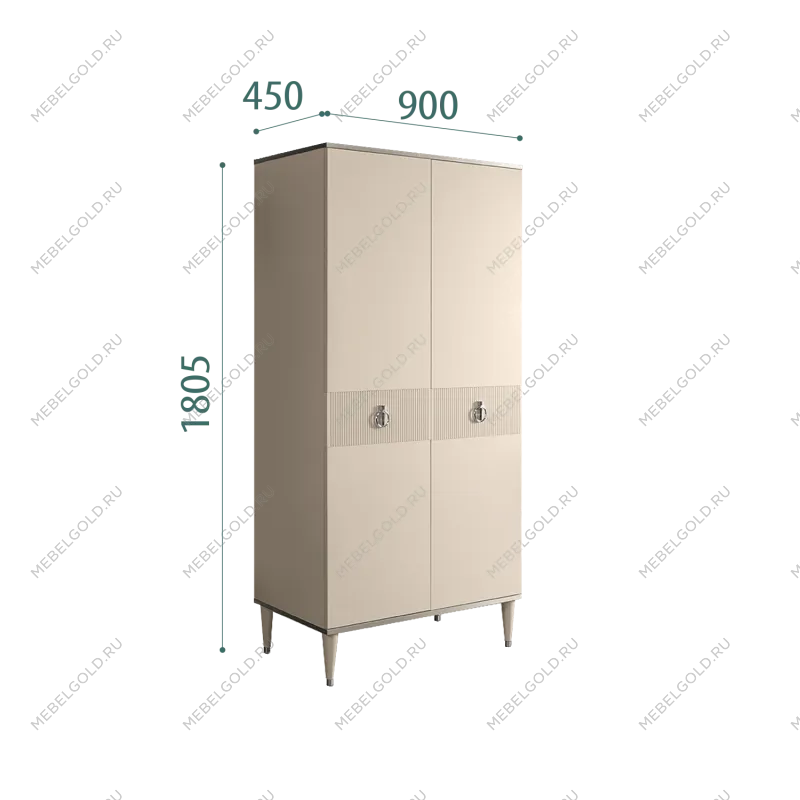 Шкаф-пенал Римини СОЛО (Ваниль/Серебро) РМП-2(s)