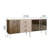 Комод 2.1м Bogemia Woodline Wood Fi (Ваниль) (Novabuk/Хром) БМКМ-5[5][10]