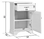 Тумба Кентаки KOM1D1S/P белый | изображение 2