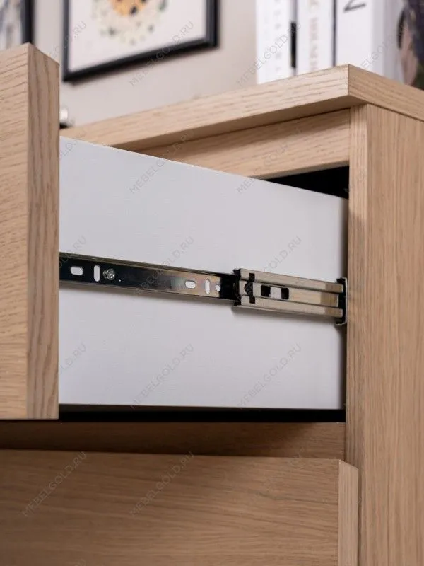 Комод Варма, 3 ящика, 80х78х40 см, шпон натурального дерева, дуб беленый | изображение 3