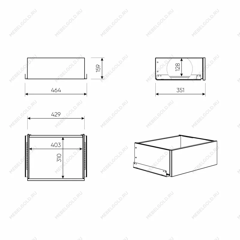 Ящик выдвижной к шкафу МАКС, 43х36х16 см, дуб венге, черно-коричневый | изображение 9