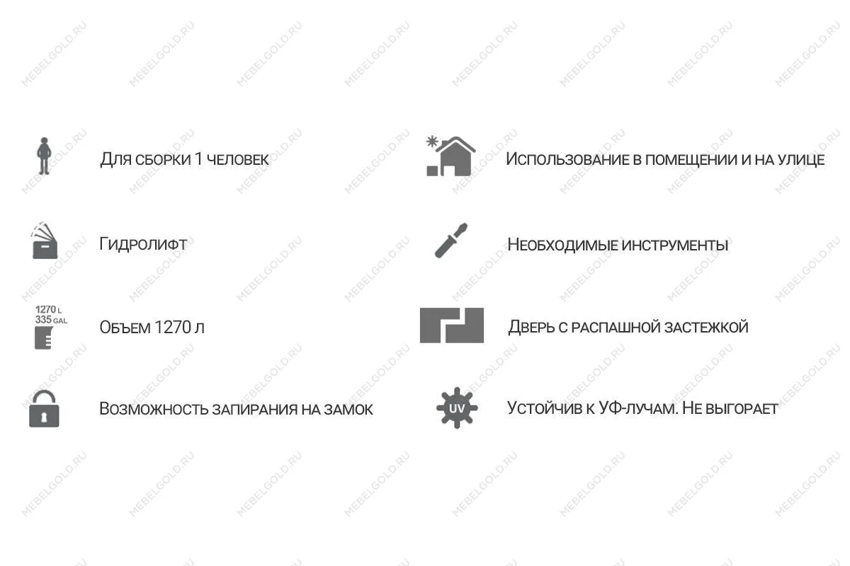 Ящик пластиковый Toomax Wood Style 1270л, серый/коричневый | изображение 2