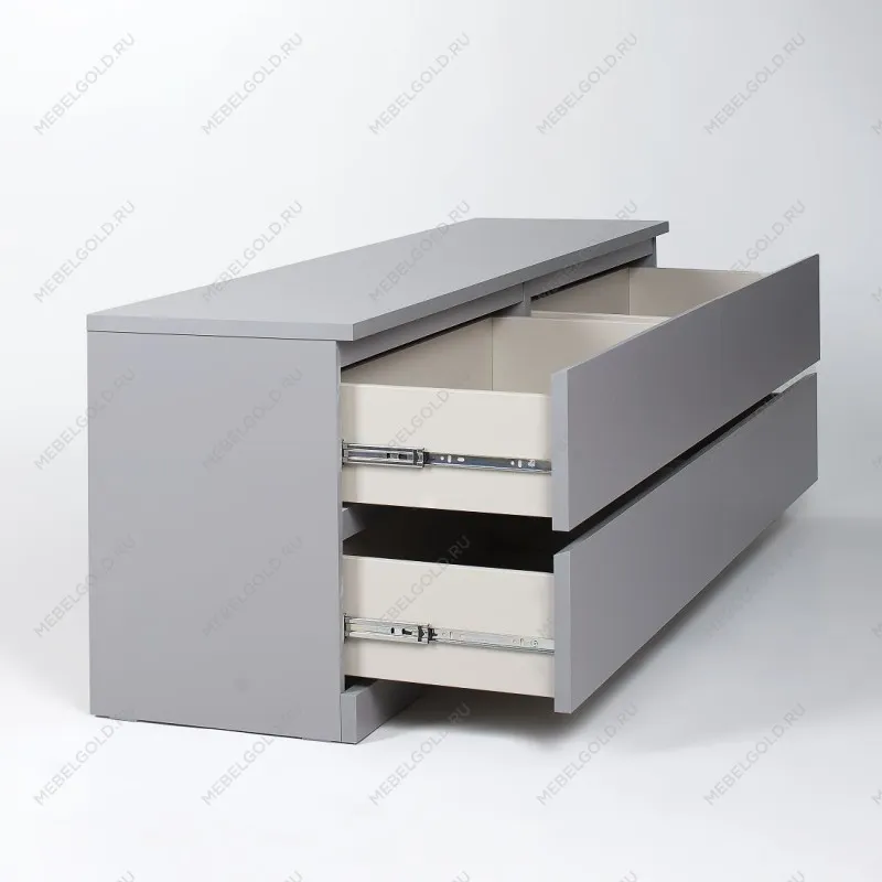 Комод Варма, 4 ящика, горизонтальный, 160х54х40 см, эмаль серая | изображение 9