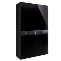 Шкаф 3-х дверный Римини СОЛО (Черный/Серебро) РМШ2/3(s)