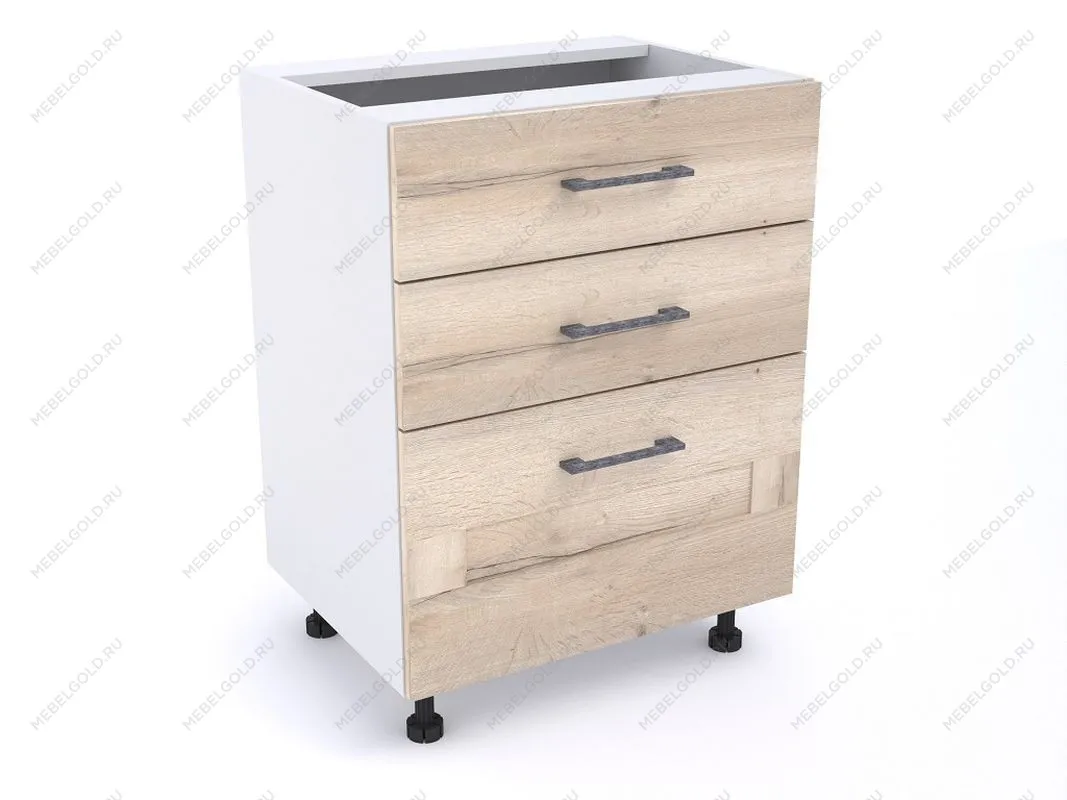 Стол с ящиками СЯ-60, Дублин (600*470*820) Дуб галифакс белый, 21617