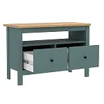 Тумба Сага, 2 ящика, 91х42х63 см, темно-бирюзовая/ясень | изображение 15