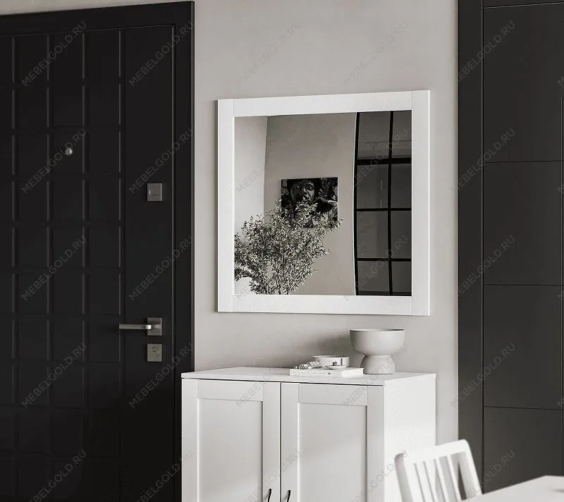 БРИМНЭС / СИРИУС зеркало ИКЕА / IKEA навесное 78х78 белое | изображение 4