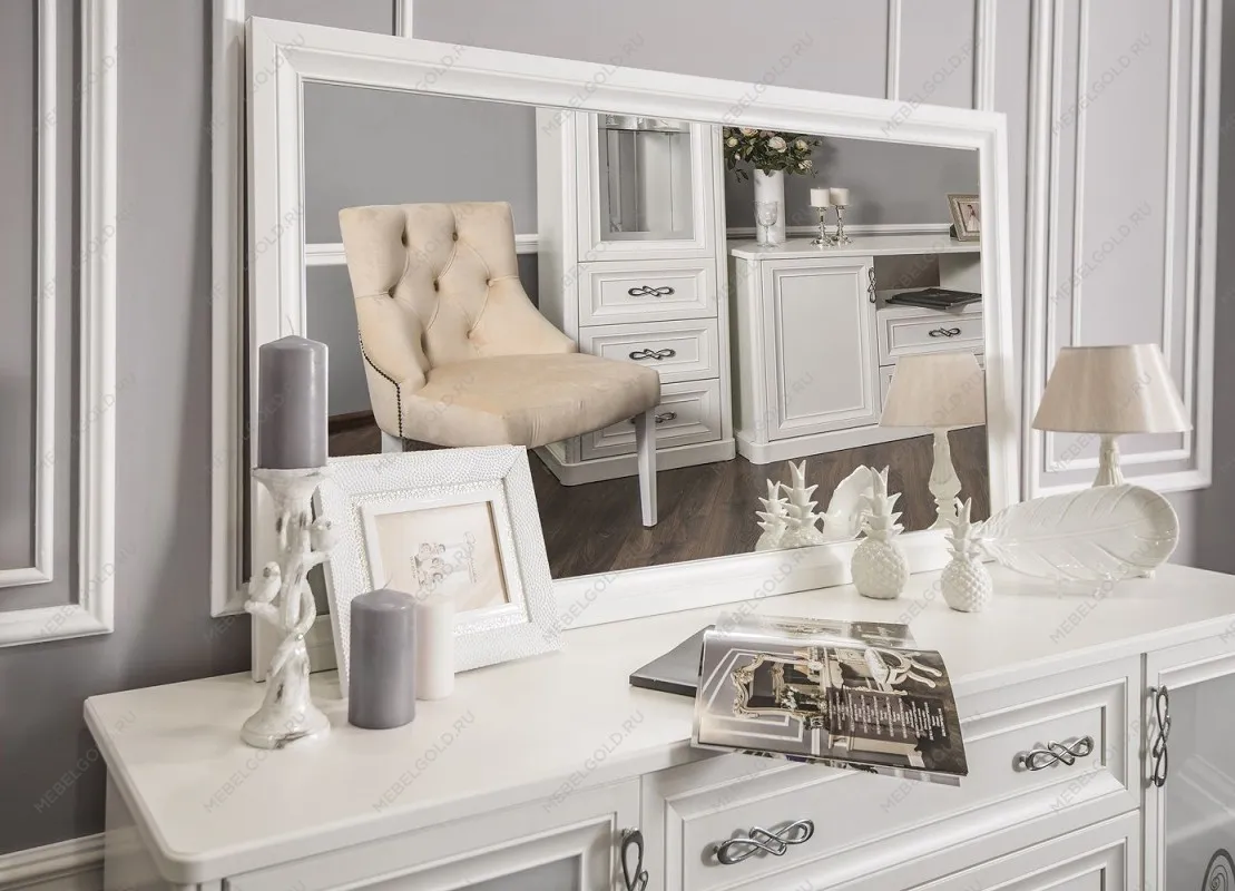 Балашиха - Зеркало Мишель белый матовый (гостиная) | изображение 1